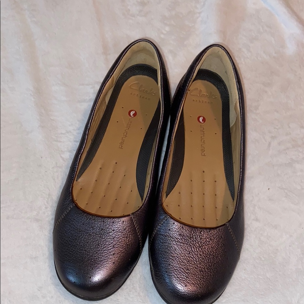 Clarks women’s gray Leather Shoes
